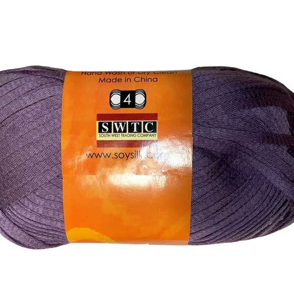 South West Trading Company Phoenix Soy Silk Worsted Tape Yarn SWTC Purple - Picture 3 of 6